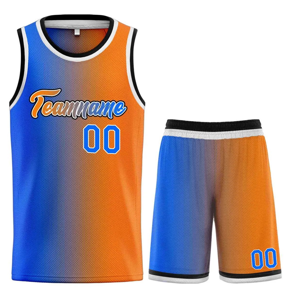 Orange Royal-Black Gradient Heal Basketball Jersey