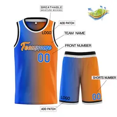 Orange Royal-Black Gradient Heal Basketball Jersey 3
