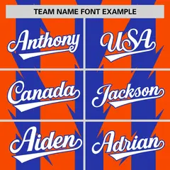 Orange Royal Blade Pattern Raglan Baseball Jersey 3
