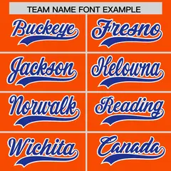 Orange Royal Blue Baseball Jersey Pants Hat Uniform Package 3