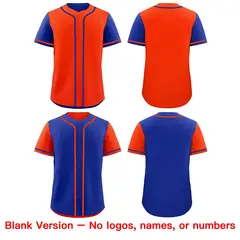 Orange Royal Blue Reversible Raglan Baseball Jersey 9