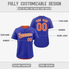 Orange Royal Blue Reversible Stripe Baseball Jersey 3