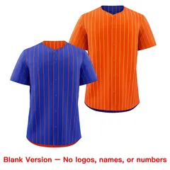 Orange Royal Blue Reversible Stripe Baseball Jersey 8