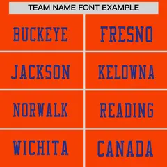 Orange Royal Blue Sequin Lettering Football Jersey 3