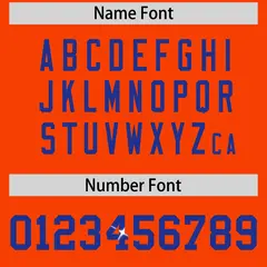 Orange Royal Blue Sequin Lettering Football Jersey 4