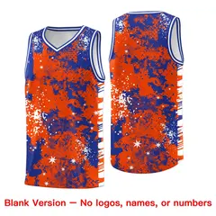 Orange Royal Blue Vice Burst Graffiti Moisture-Wicking Basketball Jersey 6