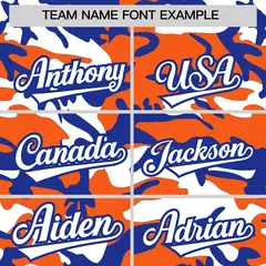Orange Royal Blue White Camo Gradient Baseball Jersey 3