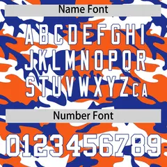 Orange Royal Blue White Camo Gradient Baseball Jersey 4
