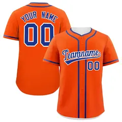 Orange Royal Classic Authentic Baseball Jersey 1