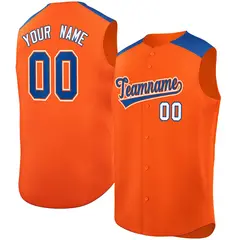 Orange Royal Classic Sleeveless Baseball Jersey 1