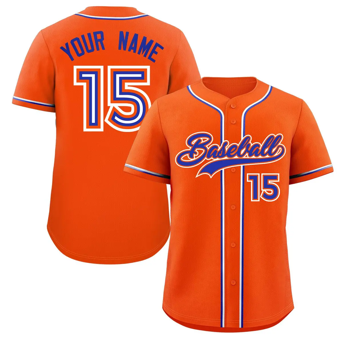 Orange Royal Classic Style Authentic Baseball Jersey