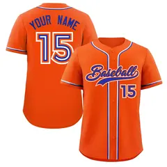 Orange Royal Classic Style Authentic Baseball Jersey