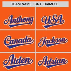 Orange Royal Color Block Authentic Baseball Jersey 3