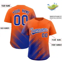 Orange Royal Diagonal Stripe Gradient Baseball Jersey 2