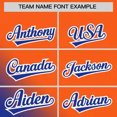 Orange Royal Diagonal Stripe Gradient Baseball Jersey 3