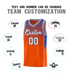 Orange Royal Dot Pattern Reversible Gradient Basketball Jersey Kits 4