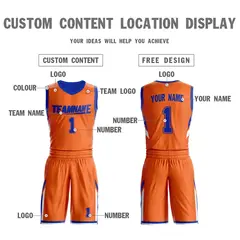 Orange Royal Double Side Design Basketball Jersey 4