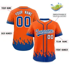 Orange Royal Flame Graffiti Authentic Baseball Jersey 2
