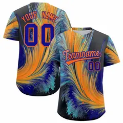 Orange Royal Fluid Feather Graffiti Baseball Jersey