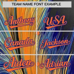 Orange Royal Fluid Feather Graffiti Baseball Jersey 3