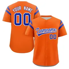 Orange Royal Full Button Classic Authentic Baseball Jersey