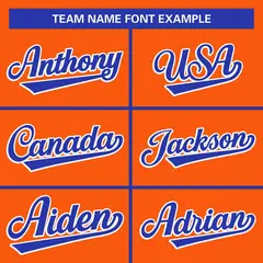 Orange Royal Full Button Classic Authentic Baseball Jersey 3