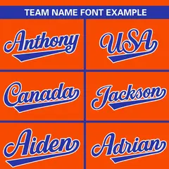 Orange Royal Full Button Classic Authentic Baseball Jersey 3