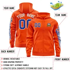 Orange Royal Full-Zip Varsity Letterman Jacket Hoodie 4