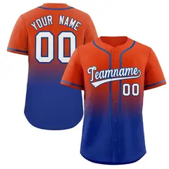 Orange Royal Gradient Fashion Authentic Baseball Jersey 1
