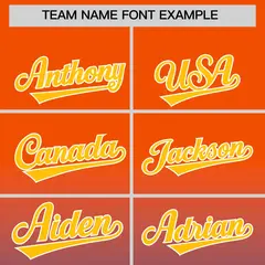 Orange Royal Gradient Full-Snap Varsity Letterman Jacket 3