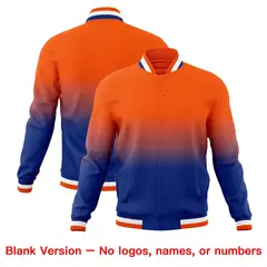 Orange Royal Gradient Full-Snap Varsity Letterman Jacket 7