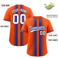 Orange Royal Gradient Lapel Fashion Baseball Jersey 2