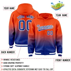 Orange Royal Gradient Letterman Varsity Jacket Hoodie 4