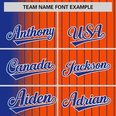 Orange Royal Gradient Pinstripe Varsity Full-Snap Baseball Jacket 3