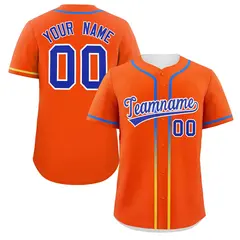 Orange Royal Gradient Ribbed Authentic Baseball Jersey 1