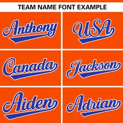 Orange Royal Gradient Ribbed Authentic Baseball Jersey 3