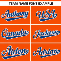 Orange Royal Gradient Side Star Pattern Baseball Jersey 3