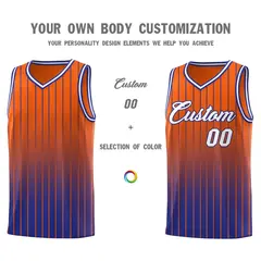 Orange Royal Gradient Stripe Basketball Jersey 3
