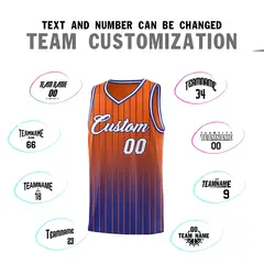 Orange Royal Gradient Stripe Basketball Jersey 4