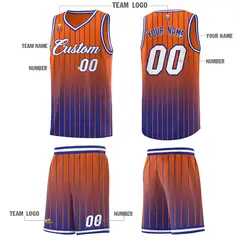 Orange Royal Gradient Stripe Basketball Jersey 5