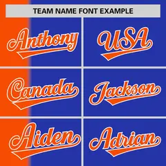 Orange Royal Gradient Stripe Two-Button Softball Jersey 3