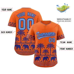 Orange Royal Graffiti Pattern Bossinia Style Baseball Jersey 2