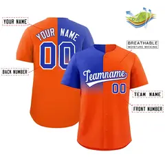 Orange Royal Half Gradient Authentic Baseball Jersey 2