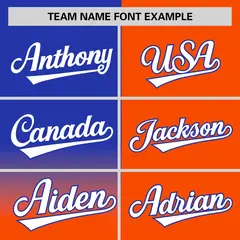 Orange Royal Half Gradient Authentic Baseball Jersey 3