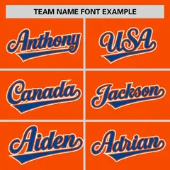 Orange Royal Half Stripe Authentic Baseball Jersey 3