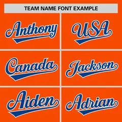 Orange Royal Horizontal Stripe Pullover Baseball Jersey 3