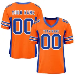 Orange Royal Insert Color Mesh Football Jersey