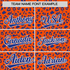 Orange Royal Leopard Print Varsity Letterman Jacket Hoodie 5