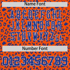 Orange Royal Leopard Print Varsity Letterman Jacket Hoodie 6
