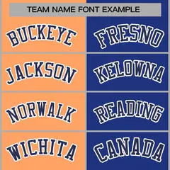 Orange Royal-Navy Two Tone Split Varsity Full-Snap Letterman Jacket 5